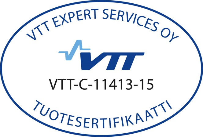 VTT tuotesertifikaatti.
